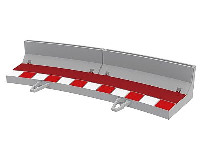 Acabamento Lateral com Barreira para Curvas R1 45° 08 unidades 1:32 SCX