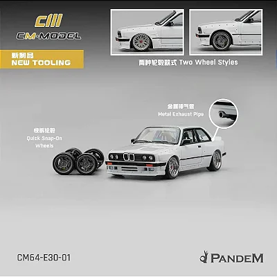 Pandem M3 E30 1:64 CM Model Branco