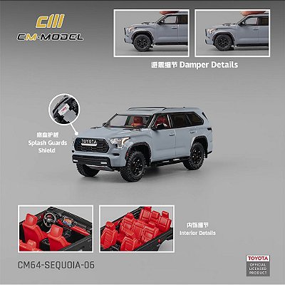 Toyota Sequoia TRD 1:64 CM Model Cinza