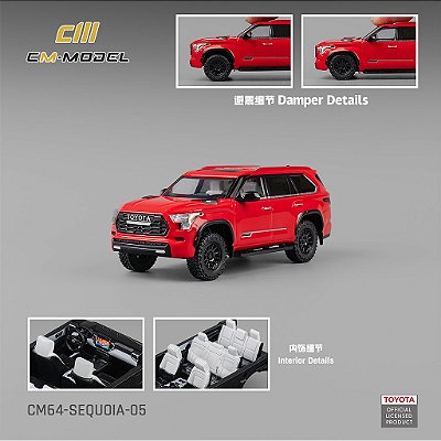 Toyota Sequoia TRD 1:64 CM Model Vermelho