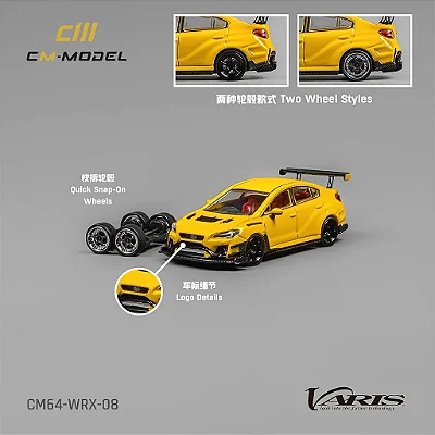 Subaru Varis WRX Widebody Ver.3 1:64 CM Model Amarelo