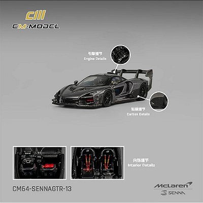 McLaren Senna GTR 1:64 CM Model Cinza