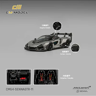 McLaren Senna GTR 1:64 CM Model Prata