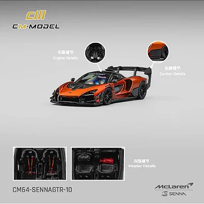 McLaren Senna GTR 1:64 CM Model Laranja