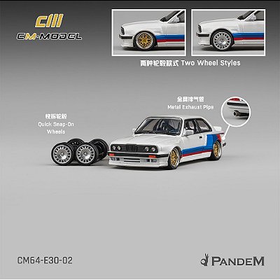 Pandem M3 E30 1:64 CM Model Branco