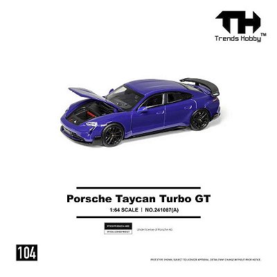 *** PRÉ-VENDA *** Porsche Taycan Turbo GT 1:64 Trends Hobby Purple PV13007
