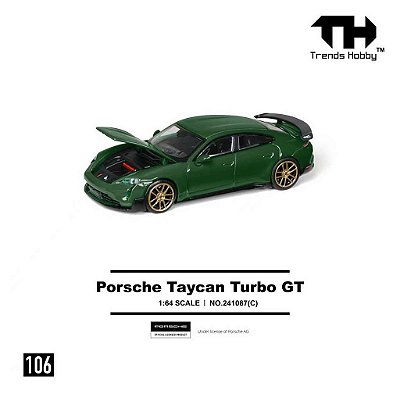 *** PRÉ-VENDA *** Porsche Taycan Turbo GT 1:64 Trends Hobby Verde PV13007