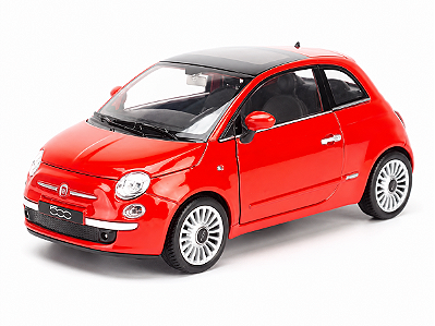 Fiat 500 2007 1:24 Welly Vermelho