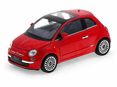 Fiat 500 2007 1:24 Welly Vermelho