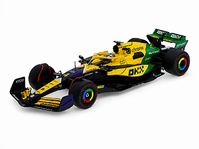Ayrton Senna Tribute Fórmula 1 McLaren MCL38 GP Mônaco 2024 Norris 1:24 Bburago
