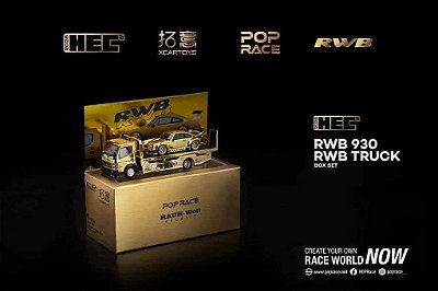 *** PRÉ-VENDA *** Porsche RWB 930 SET4 + Pandem Fuso 300 1:64 POP RACE HEC 2026