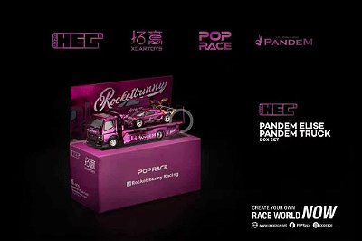 *** PRÉ-VENDA *** Pandem SET3 Lotus Elise + Fuso 300 1:64 POP RACE HEC 2026