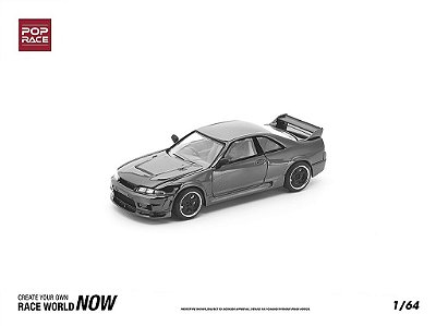 *** PRÉ-VENDA *** Nissan Skyline GT-R R33 1:64 POP RACE Dark Chrome Series