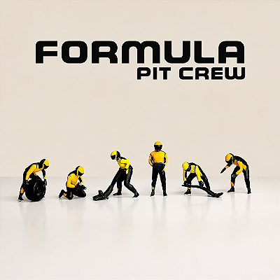 Fórmula Pit Crew Figures Team Orange 1:64 American Diorama