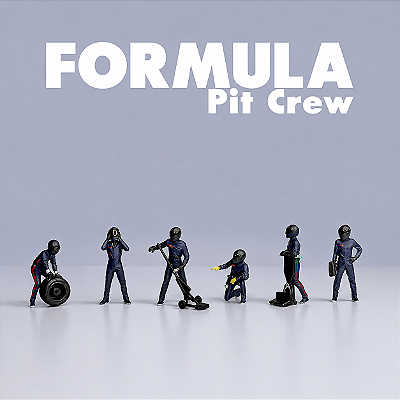 Fórmula Pit Crew Figures Team Blue 1:64 American Diorama