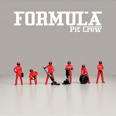 Fórmula Pit Crew Figures Team Red 1:64 American Diorama