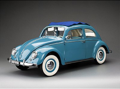 Volkswagen Fusca Beetle Saloon Opening Roof 1950 1:12 Sunstar Azul