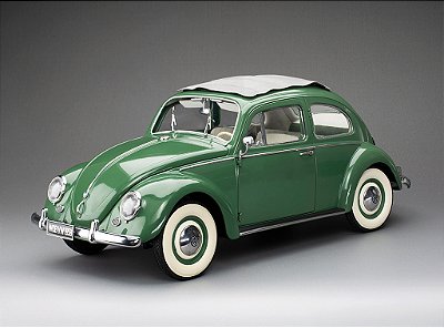 Volkswagen Fusca Beetle Saloon Opening Roof 1950 1:12 Sunstar Verde