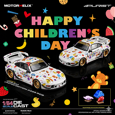*** PRÉ-VENDA *** Porsche RWB 993 Happy Children's Day LIMITED EDITION 1:64 MOTORHELIX