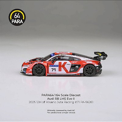 *** PRÉ-VENDA *** Audi R8 LMS Evo 2025 12Hs Misano Juta Racing 1:64 PARA64 PV12943