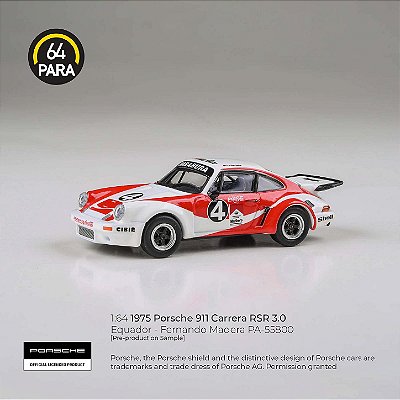 *** PRÉ-VENDA *** Porsche 911 Carrera RSR 3.0 1976 Equador Fernando Madera 1:64 PARA64 PV12943