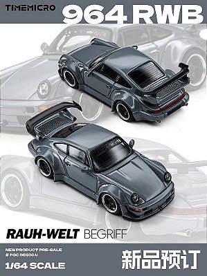 *** PRÉ-VENDA *** 964 RWB 1:64 TimeMicro Cinza PV13007