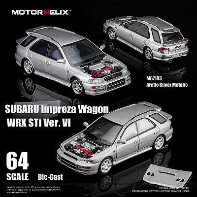 *** PRÉ-VENDA *** Subaru lmpreza Wagon WRX STi Ver VI 1:64 MOTORHELIX Prata PV13007