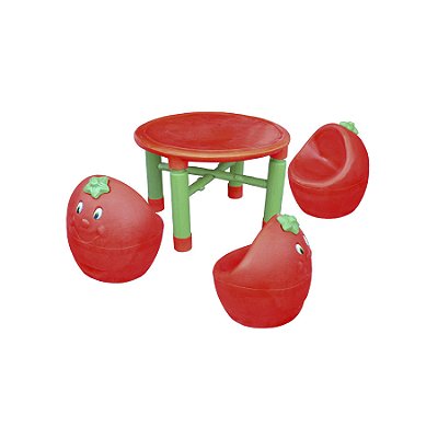 Conjunto Mesa  e Banquetas Morango
