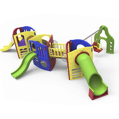 Playground Aventura Com Tubo III Com Balanço Com Acessibilidade