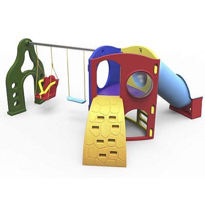 Playground Aventura Com Tubo I Com Balanço Com Acessibilidade