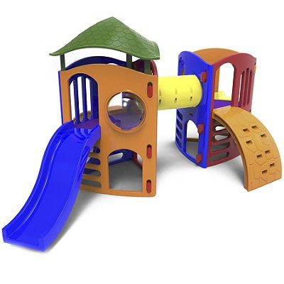 Playground Big Star II Com Escorregador Tubo E Telhado