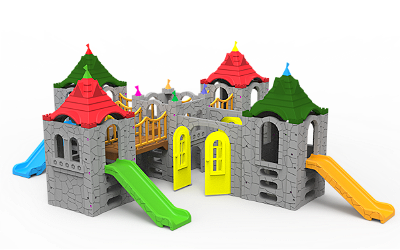 Playground Castelo Clubinho Minore II - Com Cinco Torres Com Telhado