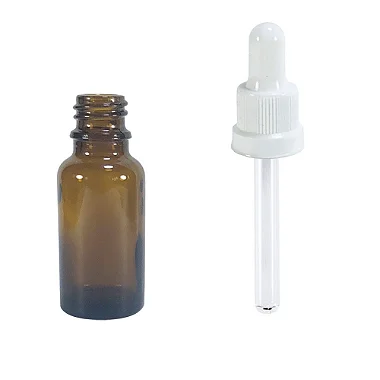 Frasco de Vidro Âmbar Com Conta Gotas 20ml (20 Unidades)