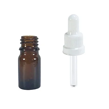 Frasco de Vidro Âmbar Com Conta Gotas 5ml (20 Unidades)