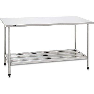 MESA EM AÇO INOX C/GRADE 150x70x900