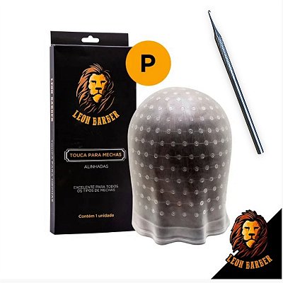 Kit Touca para Reflexos Siliconada Leon Barber Tamanho P + Agulha