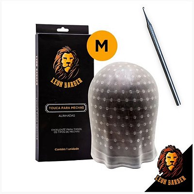 Kit Touca para Reflexos Siliconada Leon Barber Tamanho M + Agulha