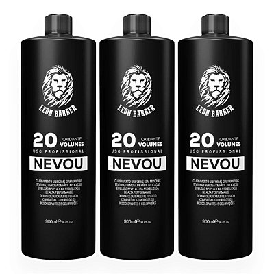 KIT Água Oxigenada 20 Vol Nevou 900ml Leon Barber (3 unidades)
