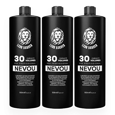 KIT Água Oxigenada 30 Vol Nevou 900ml Leon Barber (3 unidades)