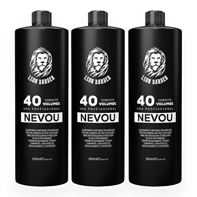 Kit 3 Águas Oxigenada Nevou Leon Barber 40 Volume 900ml