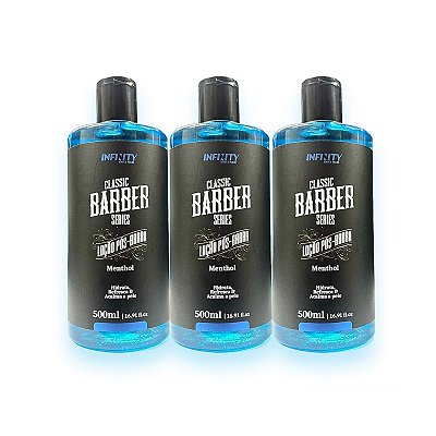 Kit Loção Pós Barba 500ml INFINITY LOOKS HAIR Menthol 3 unidades