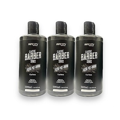 Kit Loção Pós Barba 500ml INFINITY LOOKS HAIR Carbon 3 unidades