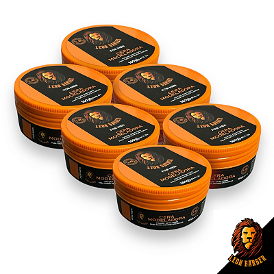 Cera Modeladora para cabelo Leon Barber 160g - 6 unidades