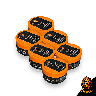 Kit Cera Modeladora para cabelo fixação extra forte Leon Barber 80g - 6 unidades