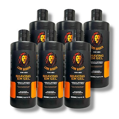 Kit Shaving em gel para Barbear Leon Barber 6 unidades 500ml