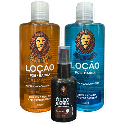 Kit 2 und Loção Pós Barba 500ml + Óleo Macadâmia 35ml Leon Barber