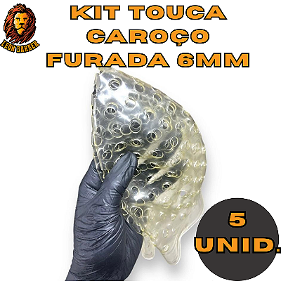 Kit 5 und Touca Caroço furada 6mm Reflexos Siliconada Leon Barber Tamanho P