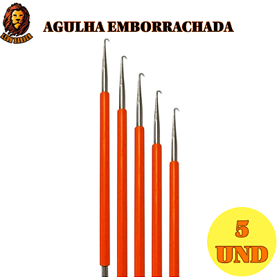 Kit 5 und Agulha Aço Inox emborrachada para Reflexo Leon Barber Laranja