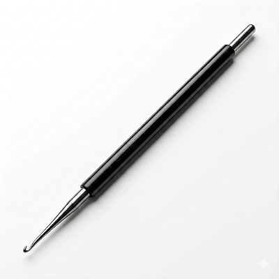 Agulha Aço Inox emborrachada preto para Reflexo ou crochê Leon Barber