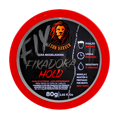 Cera Modeladora Hold Leon Barber Efeito Molhado Fixação Extraforte 80g